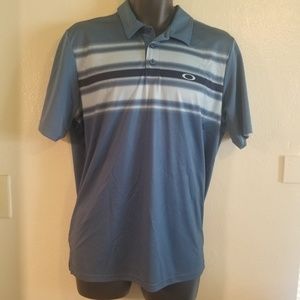 OAKLEY Mens Blue Short Sleeve Polo Golf Shirt